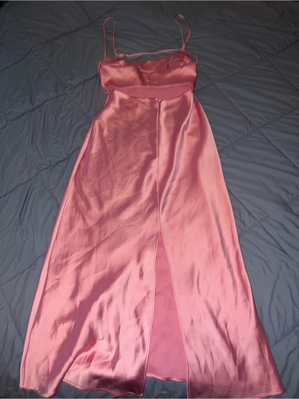 Zara Satin Slip Dress in Rose Pink - Women Long Dress - Picture 3 of 8